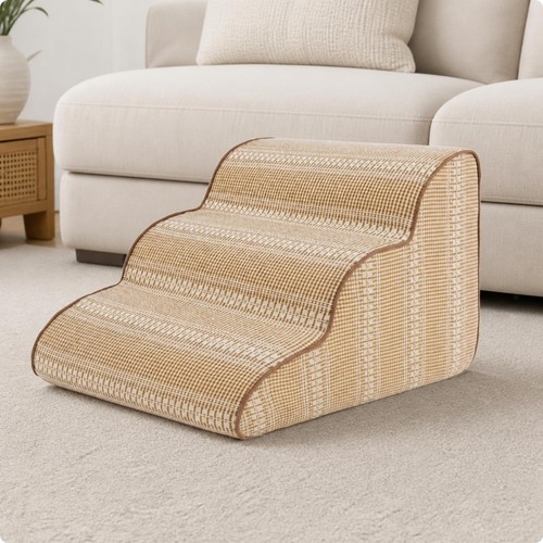 Dog stair ramp with plaid - dog,
